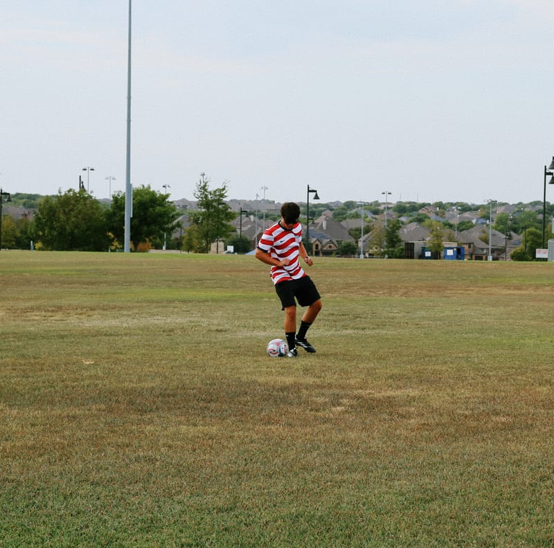 Josh playing soccer